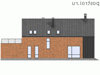G-217-1P проект двухэтажного дома из пенобетона с гаражом размером 21 на 11 - вид сзади