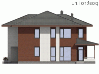 G-219-1P проект двухэтажного дома из пенобетона размером 13 на 14 - вид слева G-219-1P проект двухэтажного дома из пенобетона размером 13 на 14 - вид слева