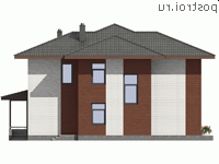 G-219-1P проект двухэтажного дома из пенобетона размером 13 на 14 - вид справа G-219-1P проект двухэтажного дома из пенобетона размером 13 на 14 - вид справа