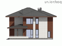 G-219-1P проект двухэтажного дома из пенобетона размером 13 на 14 - вид сзади G-219-1P проект двухэтажного дома из пенобетона размером 13 на 14 - вид сзади