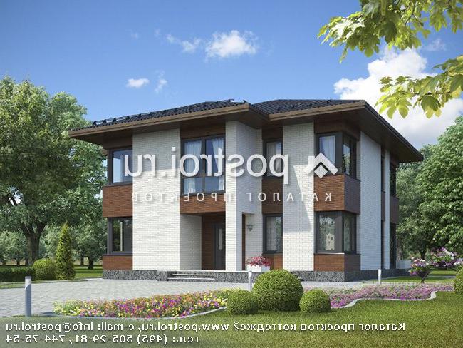 G-221-1P проект двухэтажного коттеджа из газобетона размером 14 на 13 