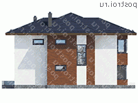 G-221-1P проект двухэтажного коттеджа из газобетона размером 14 на 13  - вид справа