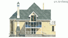 G-222-1P проект двухэтажного коттеджа из газобетона размером 11 на 16  - вид слева