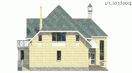 G-222-1P проект двухэтажного коттеджа из газобетона размером 11 на 16  - вид справа