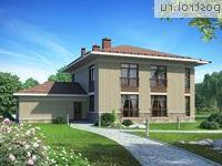 G-228-1P проект двухэтажного коттеджа из газобетона с гаражом размером 14 на 19 