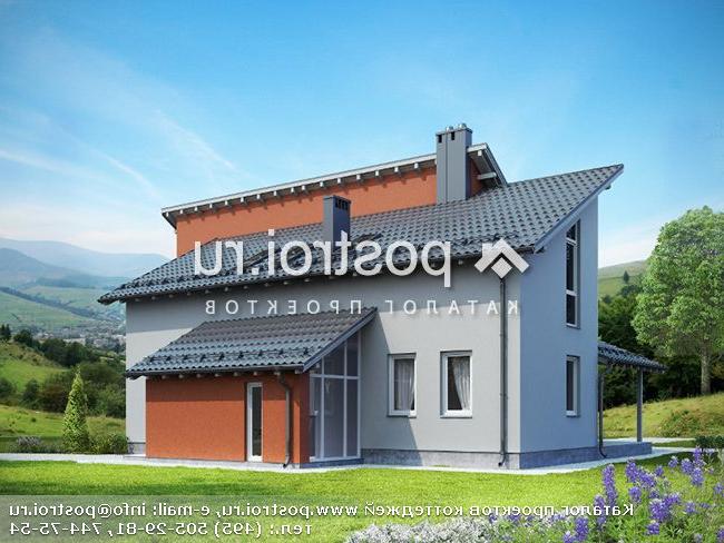 G-229-1P проект одноэтажного коттеджа из газобетона с мансардой размером 13 на 17 