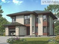 G-232-1P проект двухэтажного дома из газобетона с гаражом размером 17 на 13 