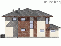 G-232-1P проект двухэтажного дома из газобетона с гаражом размером 17 на 13  - вид справа