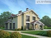 G-233-1K проект двухэтажного дома из кирпича с гаражом размером 16 на 19