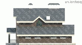 G-267-1P проект двухэтажного дома из пеноблоков с гаражом размером 15 на 17  - вид слева