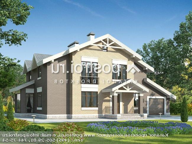 G-267-1P проект двухэтажного дома из пеноблоков с гаражом размером 15 на 17 