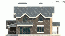 G-267-1P проект двухэтажного дома из пеноблоков с гаражом размером 15 на 17  - вид справа