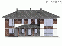 G-280-1K проект двухэтажного дома из кирпича размером 18 на 13 - вид спереди G-280-1K проект двухэтажного дома из кирпича размером 18 на 13 - вид спереди