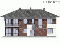 G-280-1K проект двухэтажного дома из кирпича размером 18 на 13 - вид сзади G-280-1K проект двухэтажного дома из кирпича размером 18 на 13 - вид сзади