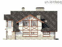 G-301-1P проект двухэтажного дома из пеноблоков с гаражом размером 18 на 18  - вид слева