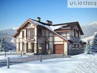 G-301-1P проект двухэтажного дома из пеноблоков с гаражом размером 18 на 18 