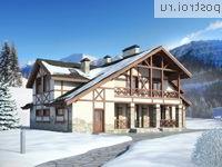 G-301-1P проект двухэтажного дома из пеноблоков с гаражом размером 18 на 18 