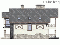 G-301-2P проект двухэтажного коттеджа из газобетона размером 11 на 14  - вид слева