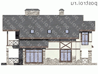 G-301-2P проект двухэтажного коттеджа из газобетона размером 11 на 14  - вид справа