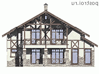 G-301-2P проект двухэтажного коттеджа из газобетона размером 11 на 14  - вид сзади