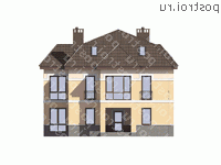 G-350-1P проект двухэтажного коттеджа из газобетона с мансардой размером 13 на 14 - вид спереди G-350-1P проект двухэтажного коттеджа из газобетона с мансардой размером 13 на 14 - вид спереди