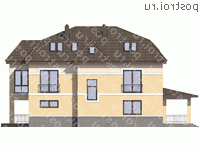 G-350-1P проект двухэтажного коттеджа из газобетона с мансардой размером 13 на 14 - вид слева G-350-1P проект двухэтажного коттеджа из газобетона с мансардой размером 13 на 14 - вид слева