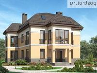 G-350-1P проект двухэтажного коттеджа из газобетона с мансардой размером 13 на 14 