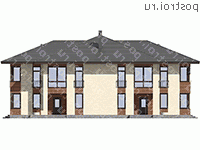 G-414-1P проект двухэтажного дома из газобетона размером 14 на 22  - вид спереди