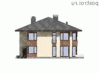 G-414-1P проект двухэтажного дома из газобетона размером 14 на 22  - вид слева