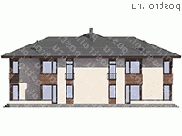 G-414-1P проект двухэтажного дома из газобетона размером 14 на 22  - вид сзади