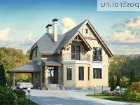 H-131-1P проект одноэтажного дома из газобетона с мансардой и гаражом размером 10 на 10 