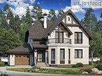 H-131-3P проект двухэтажного дома из пеноблоков с гаражом размером 13 на 14 