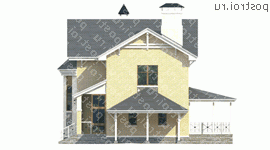 H-140-1P проект двухэтажного дома из газобетона с гаражом размером 12 на 15 - вид слева