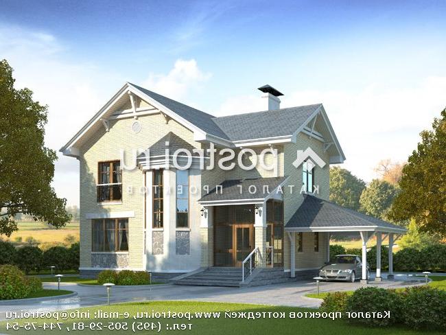 H-140-1P проект двухэтажного дома из газобетона с гаражом размером 12 на 15