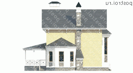 H-140-1P проект двухэтажного дома из газобетона с гаражом размером 12 на 15 - вид справа