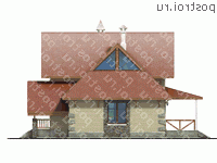 H-145-2K проект двухэтажного дома из кирпича размером 15 на 11  - вид слева