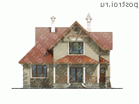 H-145-2K проект двухэтажного дома из кирпича размером 15 на 11  - вид сзади