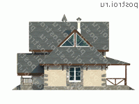 H-145-3K проект двухэтажного дома из кирпича размером 15 на 11  - вид слева