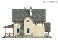 H-145-3K проект двухэтажного дома из кирпича размером 15 на 11  - вид справа