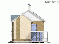 H-155-1P проект двухэтажного дома из газобетона с мансардой размером 12 на 11  - вид слева