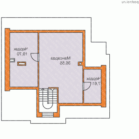 H-155-1P проект двухэтажного дома из газобетона с мансардой размером 12 на 11  - мансарда
