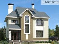 H-155-1P проект двухэтажного дома из газобетона с мансардой размером 12 на 11 