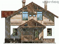 H-155-1S проект двухэтажного каркасного коттеджа размером 9 на 10  - вид спереди