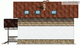 H-155-1S проект двухэтажного каркасного коттеджа размером 9 на 10  - вид слева