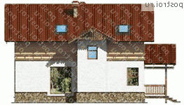 H-155-1S проект двухэтажного каркасного коттеджа размером 9 на 10  - вид справа