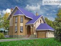 H-164-1P проект двухэтажного дома из пеноблоков с гаражом размером 10 на 14