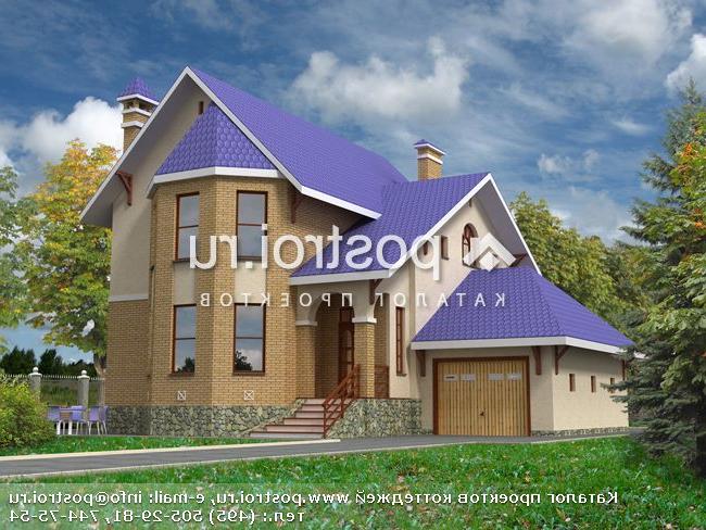 H-164-1P проект двухэтажного дома из пеноблоков с гаражом размером 10 на 14