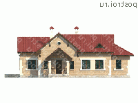 H-176-1P проект одноэтажного дома из пеноблоков размером 15 на 19 - вид спереди