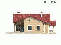 H-176-1P проект одноэтажного дома из пеноблоков размером 15 на 19 - вид справа