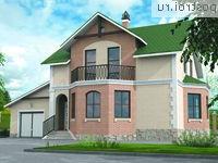 H-177-1P проект одноэтажного дома из пеноблоков с мансардой и гаражом размером 8 на 9 